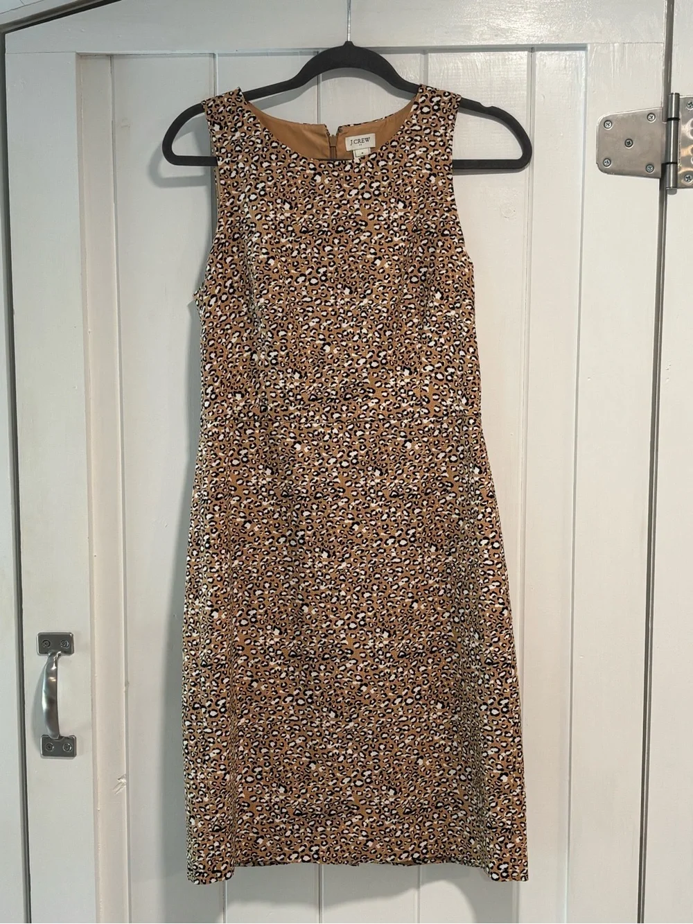 J. Crew Sleeveless Leopard-Print Midi Dress in Tan and Black